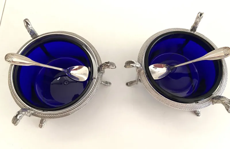 Discount Pamono Salt Cellars in Silver, 1800