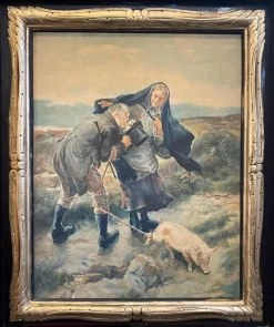 Clearance Pamono Salucci Tullio, Figures, Watercolor on Cardboard, Early 20th Century