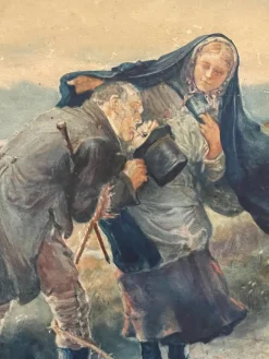 Clearance Pamono Salucci Tullio, Figures, Watercolor on Cardboard, Early 20th Century