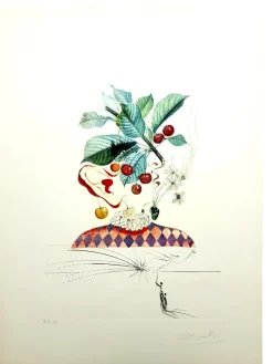 Pamono Salvador Dali - Cherries - Original Hand-Signed Lithograph 1969> Surrealist