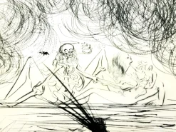 Clearance Pamono Salvador Dali - Kneeling Knight - Original Etching 1969