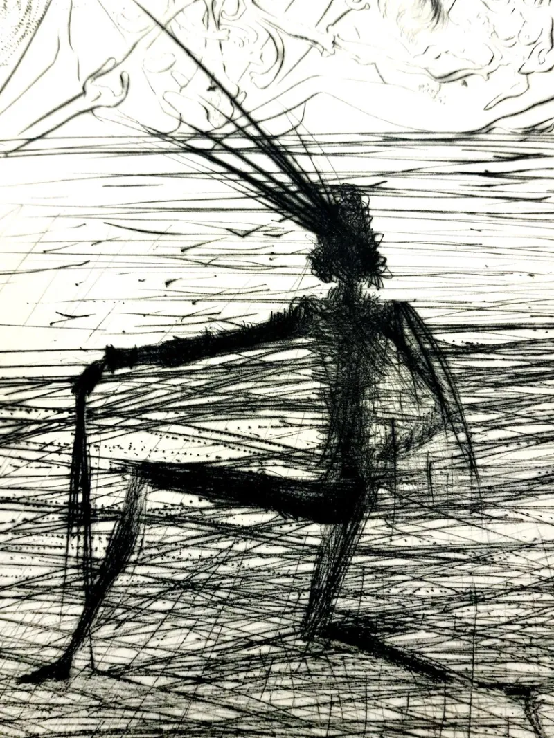 Clearance Pamono Salvador Dali - Kneeling Knight - Original Etching 1969