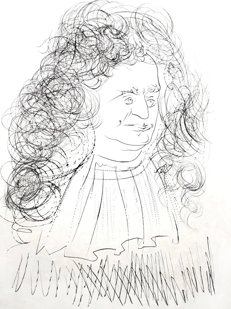 Pamono Salvador Dali - La Fontaine Portrait - Signed Engraving 1974> Surrealist