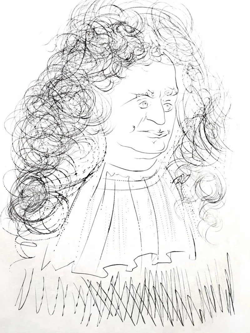 Pamono Salvador Dali - La Fontaine Portrait - Signed Engraving 1974> Surrealist