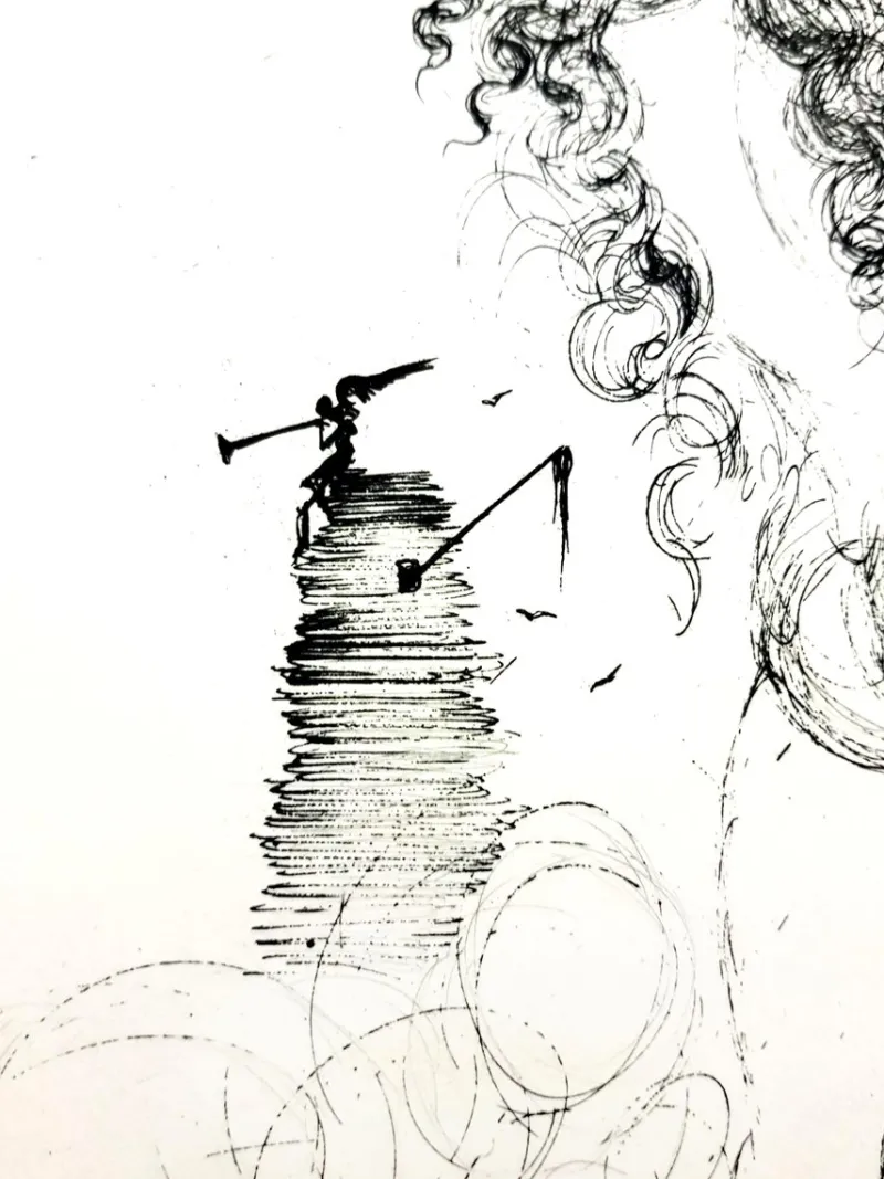 Pamono Salvador Dali - Nude, Horse and Death - Original Etching 1967> Surrealist
