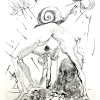 Pamono Salvador Dali - Nude with Snail - Original Etching 1967> Surrealist