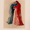 Pamono Salvador Dali, Dante and Beatrice, 1964, Original Woodcut> Surrealist