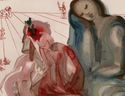 Pamono Salvador Dali, Dante's Awakening, 1964, Original Woodcut> Surrealist