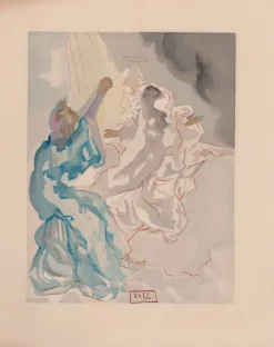 Pamono Salvador Dali, In the Sky of Mercury, 1964, Original Woodcut> Surrealist