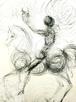 Pamono Salvador Dali, Knight & Death from Faust, 1969, Etching> Surrealist