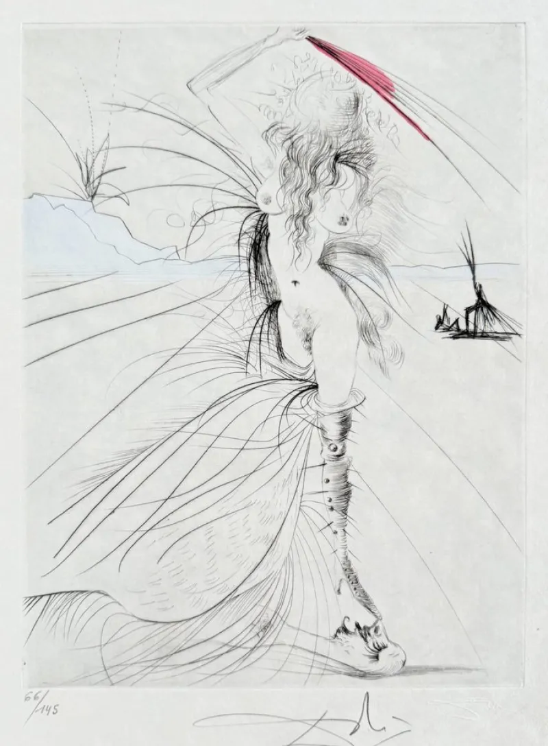 Clearance Pamono Salvador Dali, La Botte violette, 1969, Etching