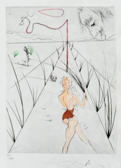 Pamono Salvador Dali, La Femme au fouet, 1969, Etching> Surrealist|Prints & Multiples