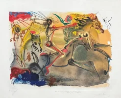 Hot Pamono Salvador Dali, Les Caveliers de l'Apocalypse, 1971, Etching and Aquatint