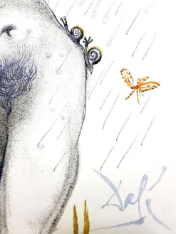 New Pamono Salvador Dali, Nude with Snails Breats, 1967, Etching