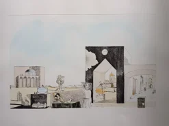 Pamono Salvador Dali, Paranoid Town, 1999, Lithograph> Surrealist