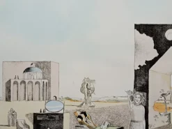 Pamono Salvador Dali, Paranoid Town, 1999, Lithograph> Surrealist