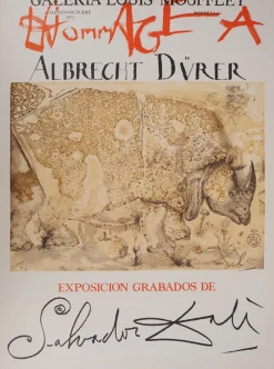 Pamono Salvador Dali, Rhinoceros, Homage to Albrecht Dürer, Lithograph Poster> Posters|Wall Decor