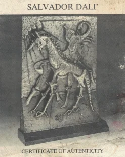 Pamono Salvador Dali, The Birth of Animals, 1978, Galvanised Silver on Marble Base><noscript><img width=