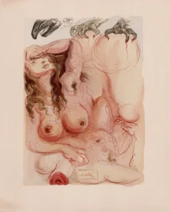 Pamono Salvador Dali, The Eagle of Grace, 1964, Original Woodcut> Surrealist
