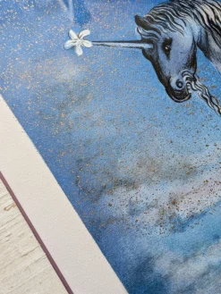 New Pamono Salvador Dali, The Unicorn, Cheval Allegre, Original Color Lithograph with Gold Spots in Relief, 1970s
