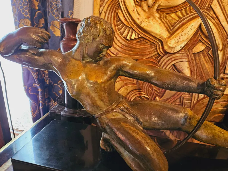 Outlet Pamono Salvator Riolo, Large Art Deco Archer Sculpture, 1920s, Patinated Bronze
