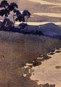 Pamono Samuel Dennis Walley Timmins, Running Stream in the Welsh Marches, 1932, Watercolor><noscript><img width=