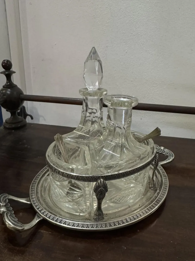 Clearance Pamono San Marco 800 Silver Oil Cruet Table Set, 1940s, Set of 6