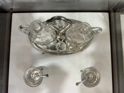 Pamono San Marco Oil Cruet and Salt Shaker in 800 Silver, Set of 2> Salt & Pepper Shakers