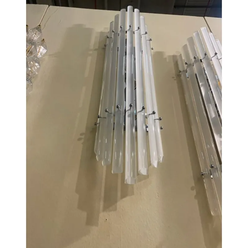 Clearance Pamono Sanded Murano Glass Bars Wall Sconces by Simoeng, Set of 2