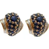 Pamono Sapphires, Diamonds, 18 Karat Rose Gold and White Gold Earrings, Set of 2> Earrings