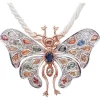 Pamono Sapphires, Diamonds, Rose Gold and Silver Brooch or Pendant Necklace> Brooches