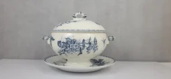 Pamono Sarreguemines Earthenware Soup Tureen, 1890s> Serving Dishes