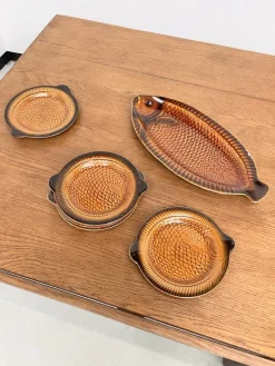 Clearance Pamono Sarreguemines Fish Plates and Dishes, 1970s, Set of 7