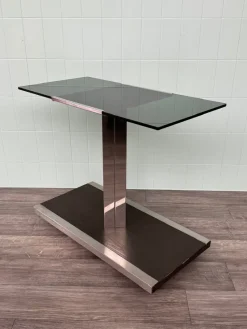 Discount Pamono SAS TV Stand in Steel with Smoked Glass Top from Domustil, 1970s