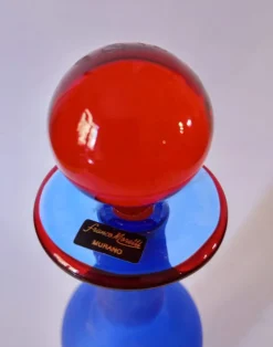 Online Pamono Satin Blue Murano Glass Bottle by Franco Moretti, 1990s