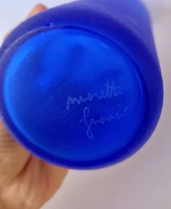 Online Pamono Satin Blue Murano Glass Bottle by Franco Moretti, 1990s
