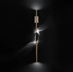 Pamono Satin Brass 12 Wall Sconce by Il Pezzo Mancante><noscript><img width=
