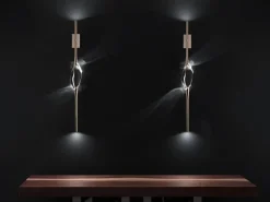 Pamono Satin Brass 12 Wall Sconce by Il Pezzo Mancante><noscript><img width=