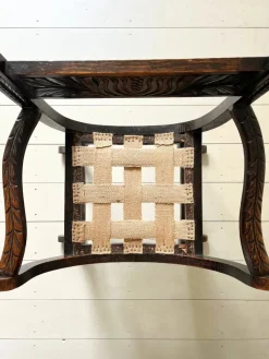 Pamono Savanarola Chair with Hand-Carved Detail and X Frame, Italy, 19th Century><noscript><img width=