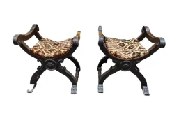Pamono Savonarola-Style Chairs, 19th Century, Set of 2> Side Chairs & Dining Chairs