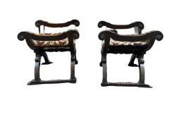 Pamono Savonarola-Style Chairs, 19th Century, Set of 2> Side Chairs & Dining Chairs