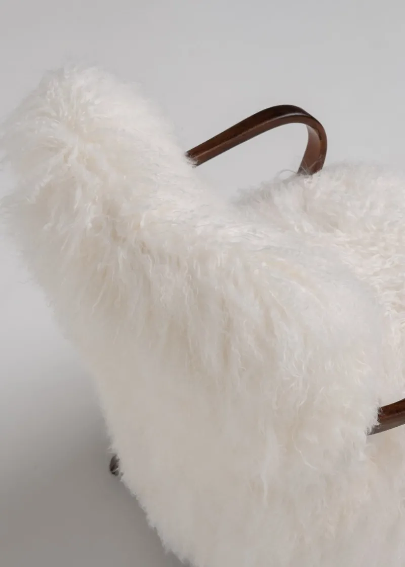Pamono Scandinavian Art Deco Lounge Chairs in Mongolian Sheepskin, 1950s, Set of 2> Lounge Chairs & Armchairs