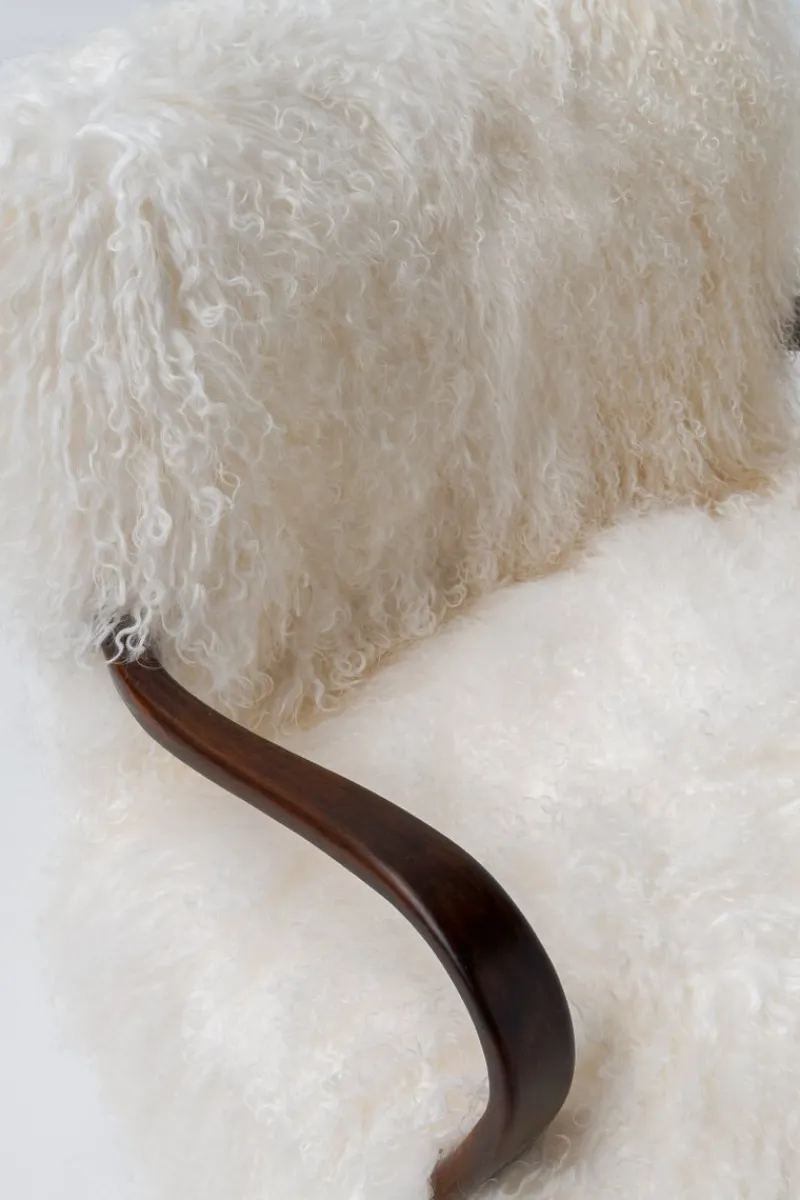 Pamono Scandinavian Art Deco Lounge Chairs in Mongolian Sheepskin, 1950s, Set of 2> Lounge Chairs & Armchairs