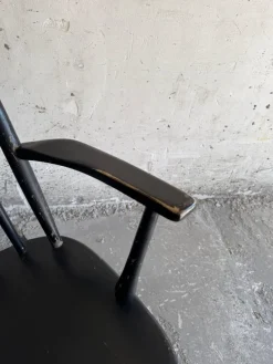 Pamono Scandinavian Black Windsor Style Rocking Chair><noscript><img width=