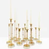 Online Pamono Scandinavian Candlesticks in Brass and Glass by Gunnar Ander for Ystad-Metall, Sweden, 1960s, Set of 15