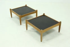 Pamono Scandinavian Coffee Table in Oak and Slate by Eric Merthen for Ire Möbler, 1960s><noscript><img width=