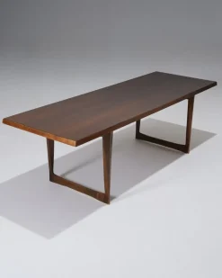 Pamono Scandinavian Dark Wood Coffee Table from Peter Løvig Nielsen, 1960s><noscript><img width=