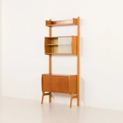 Online Pamono Scandinavian Free Standing Wall Unit with Audio Apliances Cabinet, 1960s
