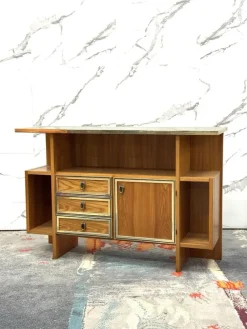 Outlet Pamono Scandinavian Geometric Wood Console Table, 1970s
