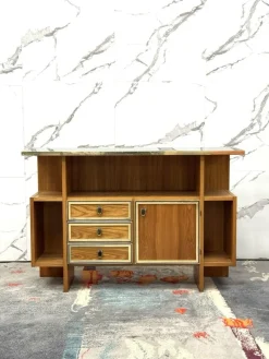 Outlet Pamono Scandinavian Geometric Wood Console Table, 1970s